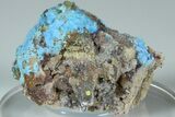Vibrant Blue, Cyanotrichite with Cubic Fluorite - China #186014-1